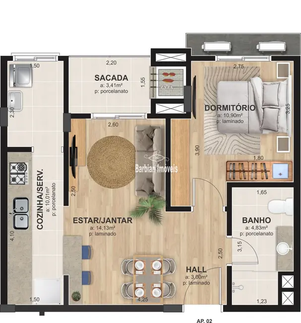 Foto 2 de Apartamento com 1 quarto à venda, 54m2 em Centro, Santa Cruz Do Sul - RS