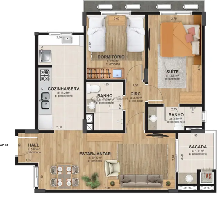 Apartamento com 2 quartos à venda, 81m2 em Centro, Santa Cruz Do Sul - RS - imagem 4 Foto 4 de Apartamento com 2 quartos à venda, 81m2 em Centro, Santa Cruz Do Sul - RS