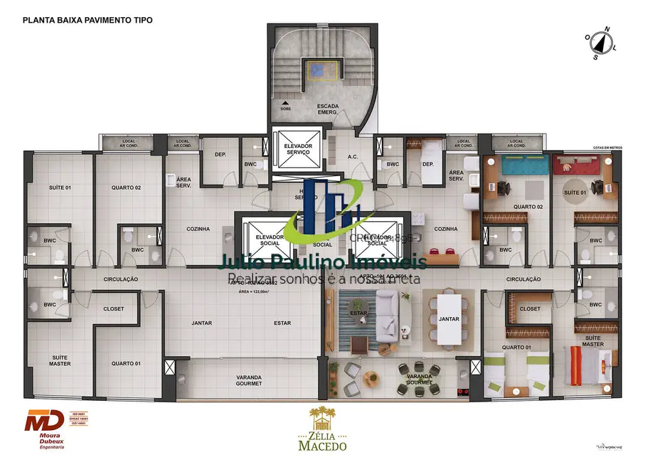 Foto 9 de Apartamento com 4 quartos à venda, 123m2 em Torre, Recife - PE
