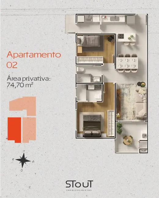 Apartamento com 2 quartos à venda, 102m2 em Pomerode - SC - imagem 9 Foto 9 de Apartamento com 2 quartos à venda, 102m2 em Pomerode - SC