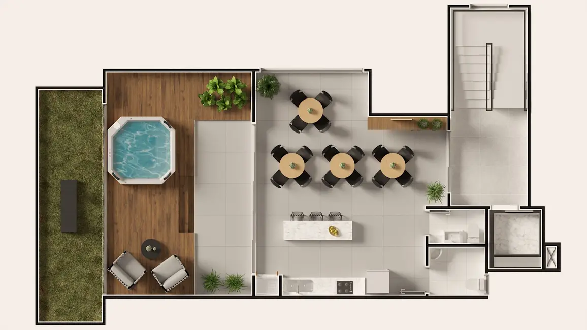 Apartamento com 3 quartos à venda, 125m2 em Pomerode - SC - imagem 3 Foto 3 de Apartamento com 3 quartos à venda, 125m2 em Pomerode - SC