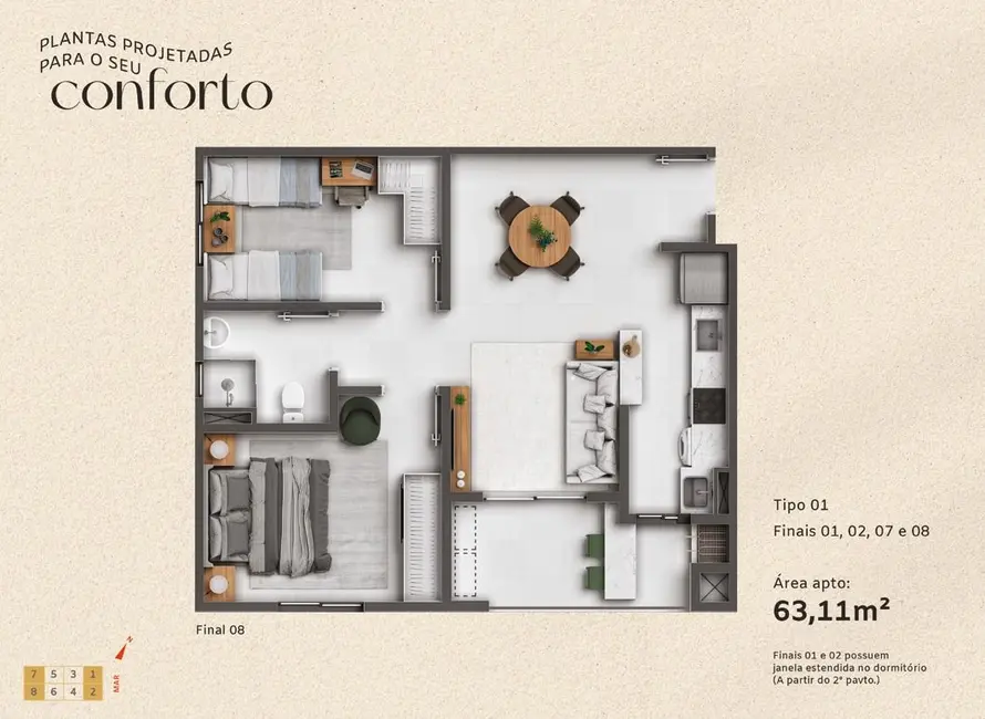 Apartamento com 2 quartos à venda, 151m2 em Centro, Balneario Picarras - SC - imagem 8 Foto 8 de Apartamento com 2 quartos à venda, 151m2 em Centro, Balneario Picarras - SC
