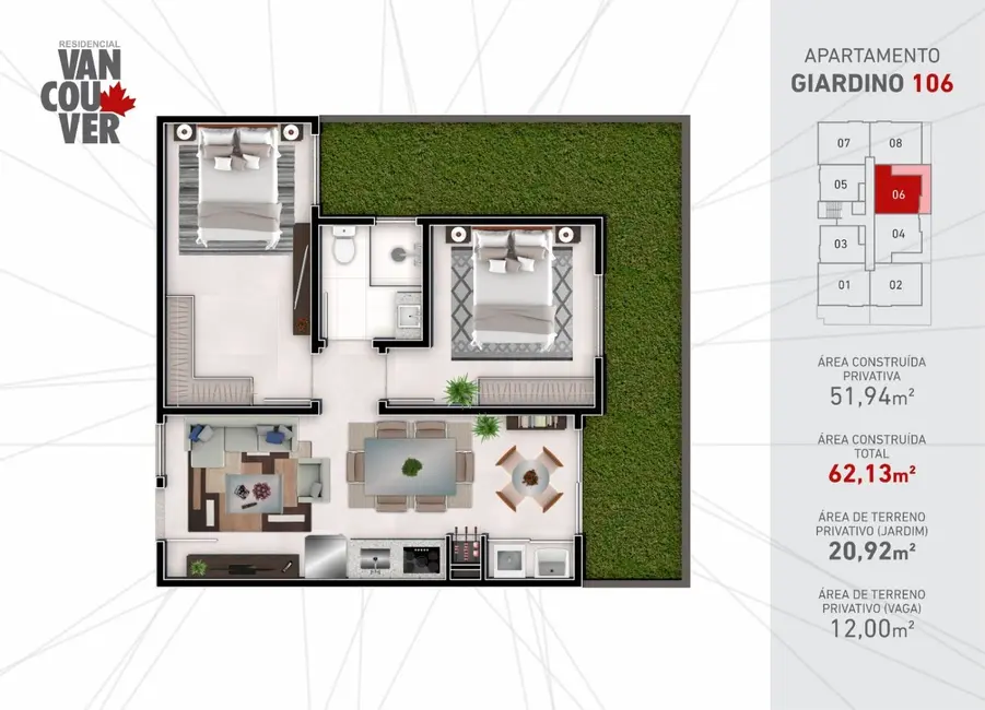 Apartamento com 2 quartos à venda, 65m2 em Timbo - SC - imagem 6 Foto 6 de Apartamento com 2 quartos à venda, 65m2 em Timbo - SC