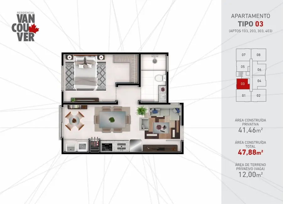 Apartamento com 2 quartos à venda, 65m2 em Timbo - SC - imagem 9 Foto 9 de Apartamento com 2 quartos à venda, 65m2 em Timbo - SC