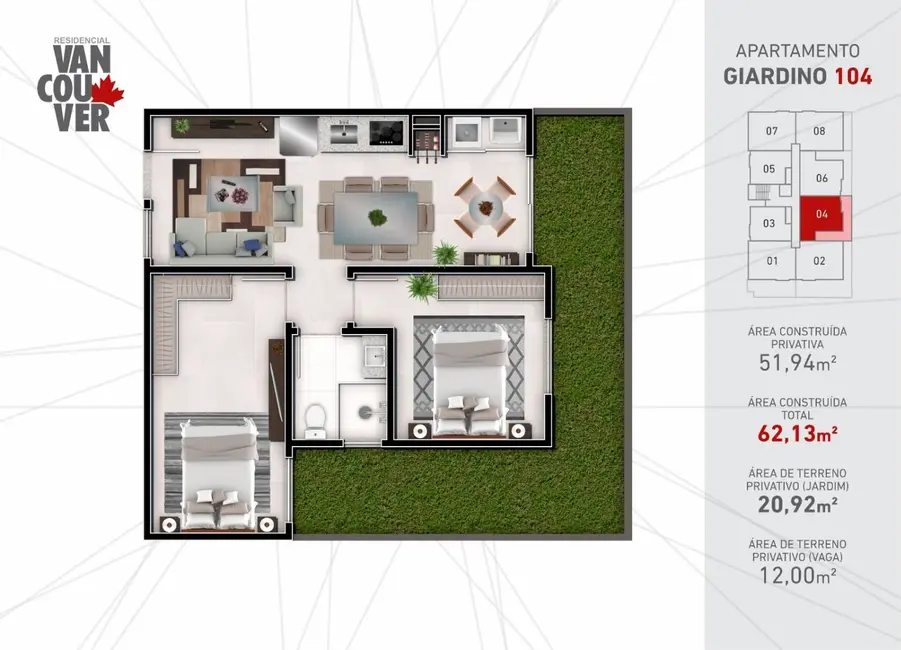 Apartamento com 2 quartos à venda, 65m2 em Timbo - SC - imagem 5 Foto 5 de Apartamento com 2 quartos à venda, 65m2 em Timbo - SC