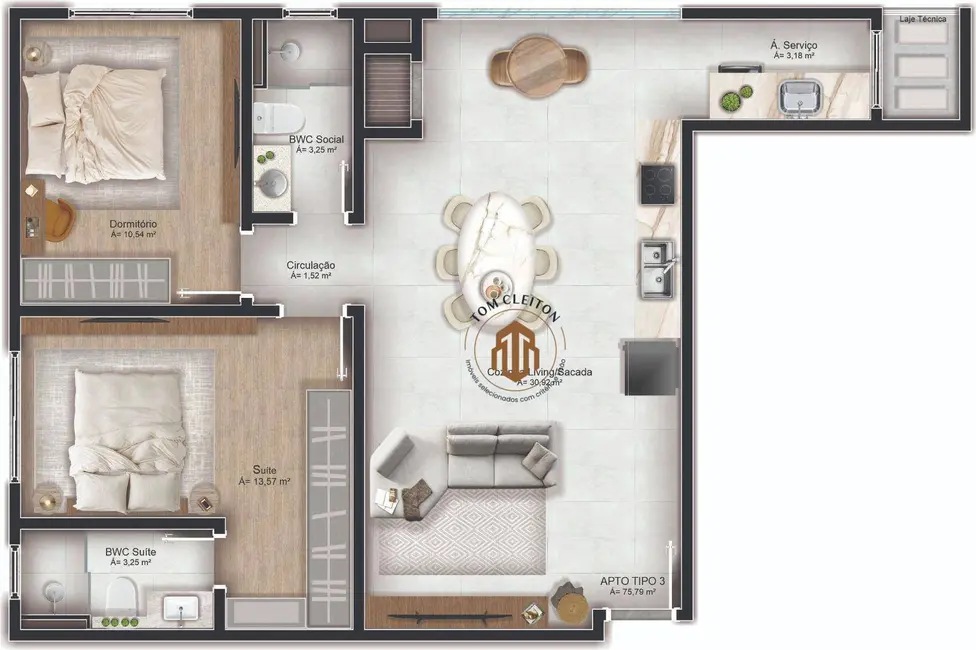 Foto 2 de Apartamento com 2 quartos à venda, 111m2 em Gravatá, Navegantes - SC