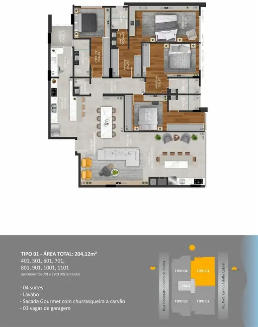 Foto 3 de Apartamento com 4 quartos à venda, 310m2 em Centro, Navegantes - SC