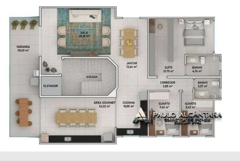 Foto 2 de Apartamento com 3 quartos à venda, 161m2 em Veneza, Ipatinga - MG