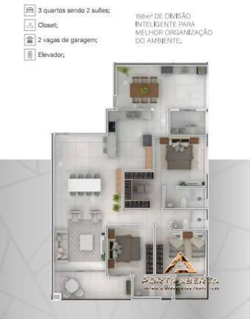 Apartamento com 3 quartos à venda, 144m2 em Timirim, Timoteo - MG - imagem 5 Foto 5 de Apartamento com 3 quartos à venda, 144m2 em Timirim, Timoteo - MG