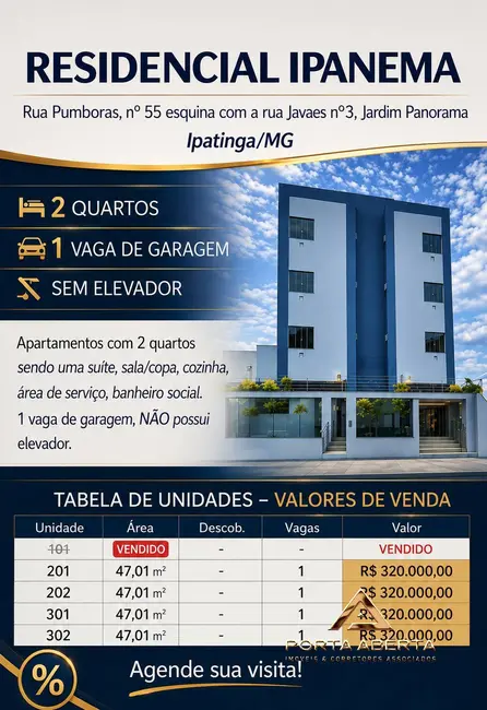 Apartamento com 2 quartos à venda, 48m2 em Jardim Panorama, Ipatinga - MG - imagem 1 Foto 1 de Apartamento com 2 quartos à venda, 48m2 em Jardim Panorama, Ipatinga - MG