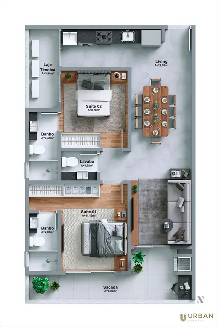 Foto 2 de Apartamento com 2 quartos à venda, 81m2 em Centro, Itajai - SC