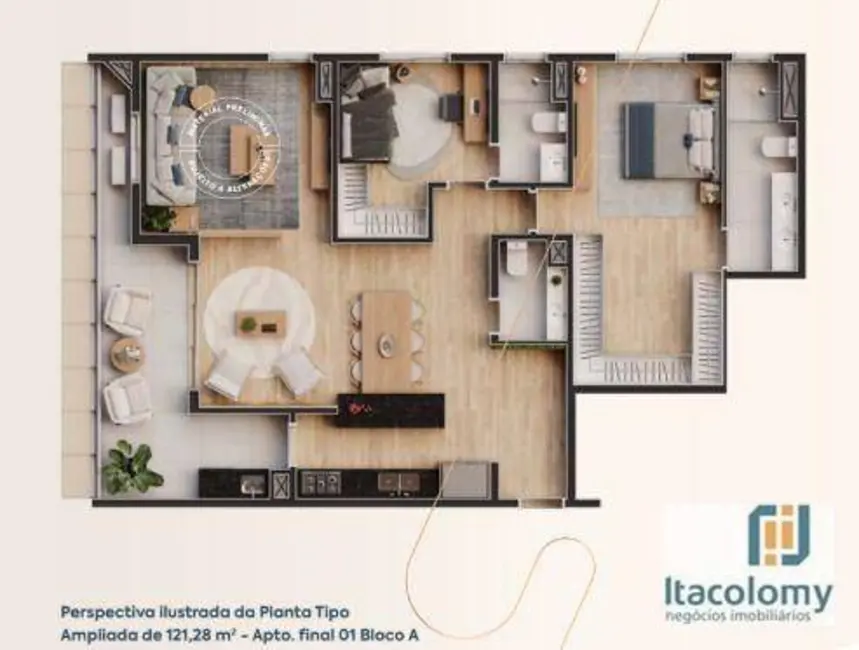 Apartamento com 3 quartos à venda, 120m2 em Barueri - SP - imagem 3 Foto 3 de Apartamento com 3 quartos à venda, 120m2 em Barueri - SP