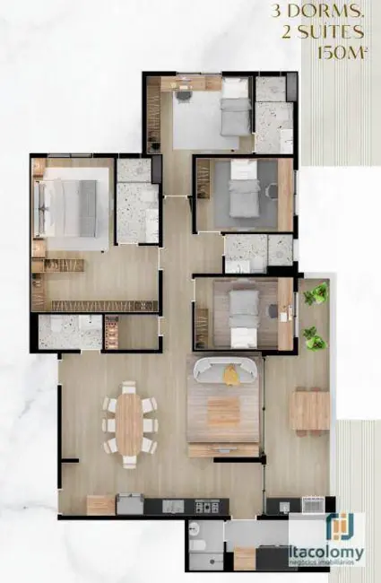 Apartamento com 3 quartos à venda, 125m2 em Tamboré, Barueri - SP - imagem 7 Foto 7 de Apartamento com 3 quartos à venda, 125m2 em Tamboré, Barueri - SP