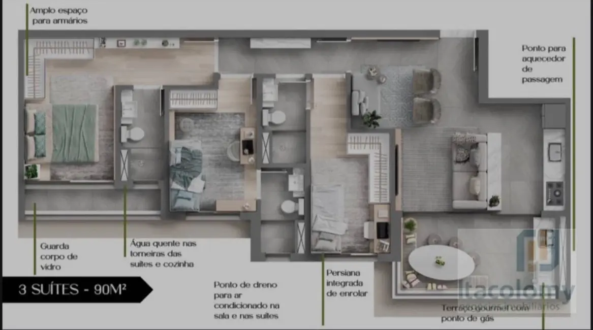 Foto 1 de Apartamento com 3 quartos à venda, 90m2 em Centro, Barueri - SP