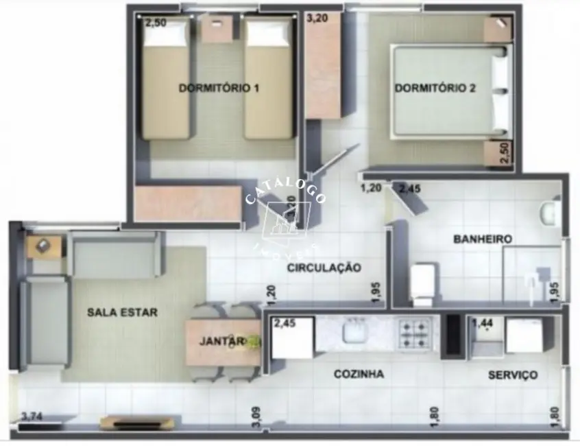 Foto 22 de Apartamento com 2 quartos para alugar, 49m2 em Quintino Facci II, Ribeirao Preto - SP