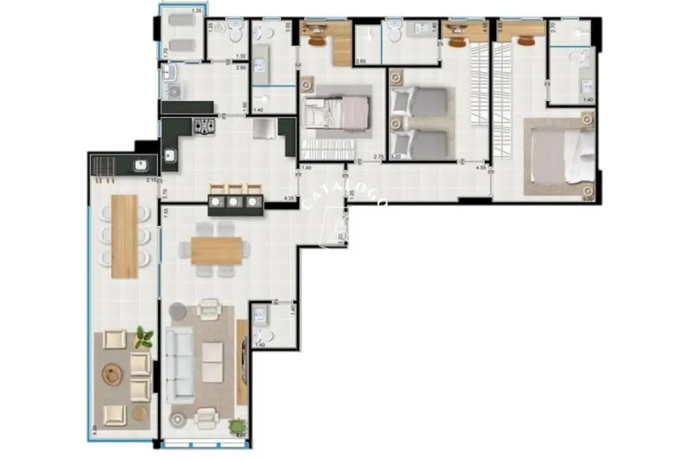 Apartamento com 3 quartos à venda, 144m2 em Nova Aliança, Ribeirao Preto - SP - imagem 5 Foto 5 de Apartamento com 3 quartos à venda, 144m2 em Nova Aliança, Ribeirao Preto - SP