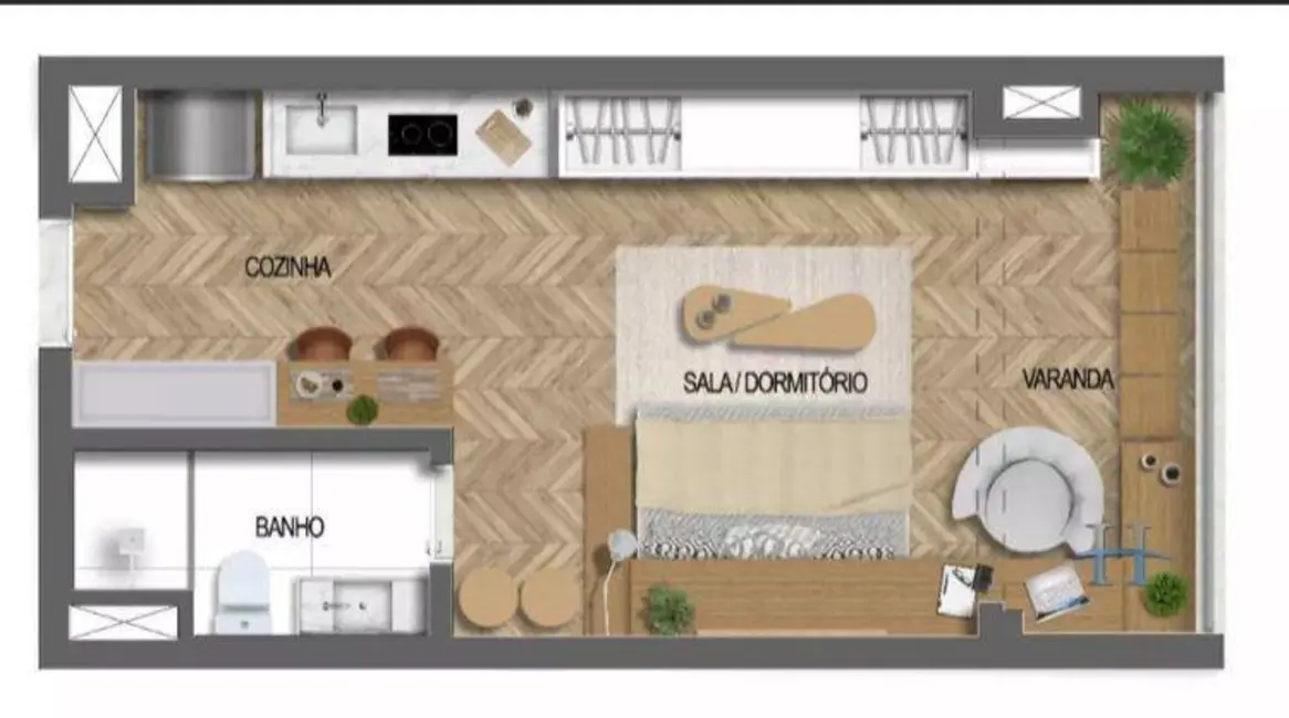 Foto 2 de Apartamento com 1 quarto à venda, 31m2 em Vila Yara, Osasco - SP