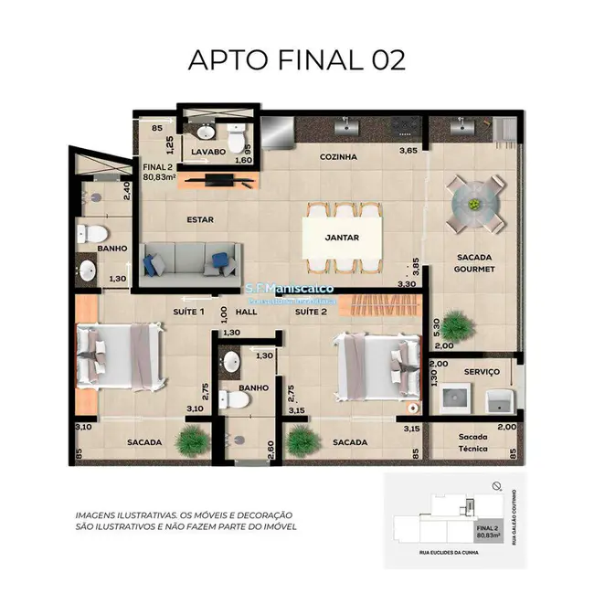 Foto 4 de Apartamento com 2 quartos à venda, 52m2 em Ubatuba - SP