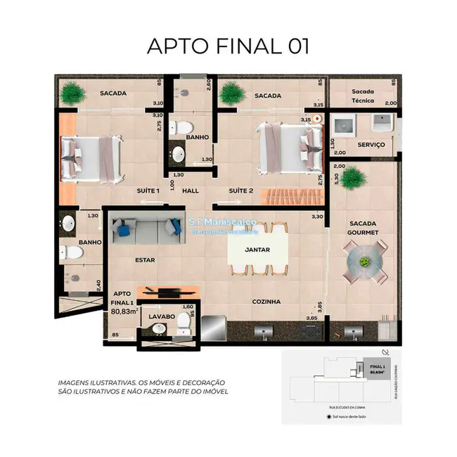 Foto 3 de Apartamento com 2 quartos à venda, 52m2 em Ubatuba - SP