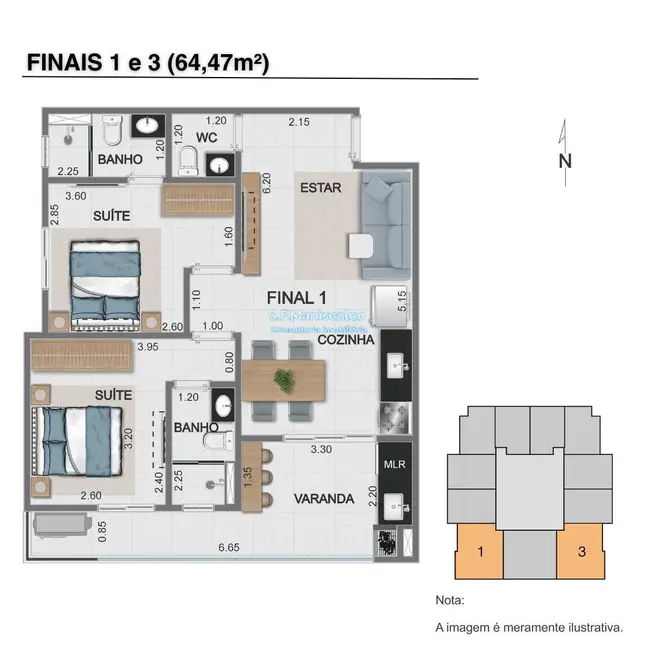Foto 7 de Apartamento com 1 quarto à venda, 65m2 em Ubatuba - SP