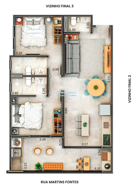 Foto 9 de Apartamento com 2 quartos à venda, 74m2 em Ubatuba - SP