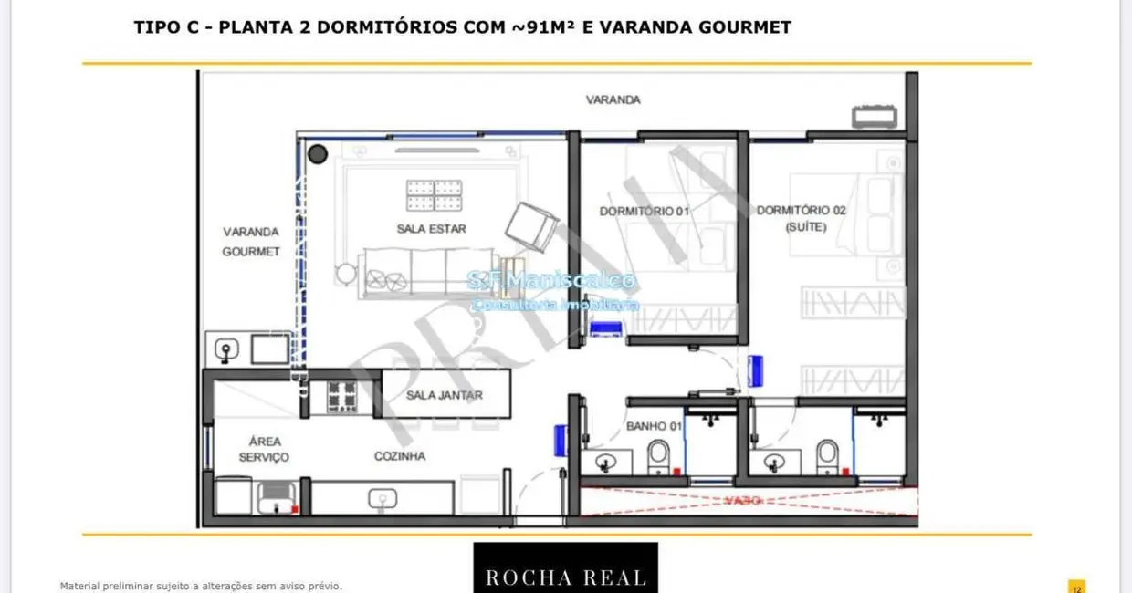 Foto 9 de Apartamento com 2 quartos à venda, 90m2 em Ubatuba - SP
