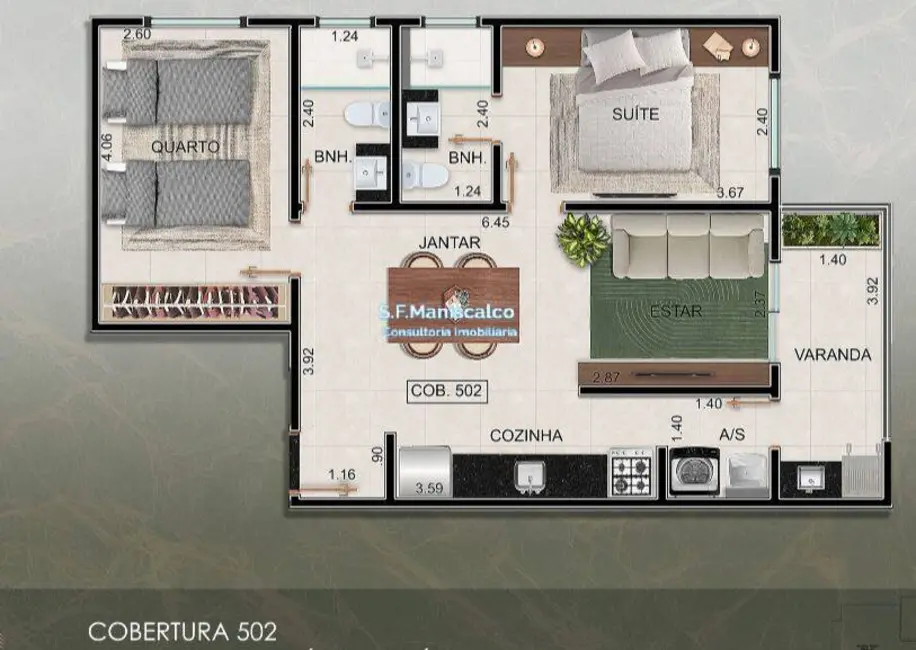 Foto 6 de Apartamento com 2 quartos à venda, 63m2 em Silop, Ubatuba - SP