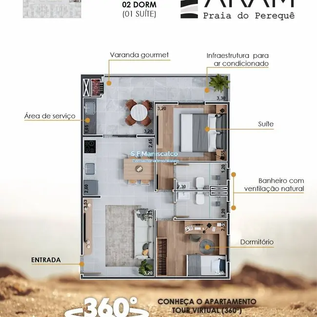 Foto 7 de Apartamento com 2 quartos à venda, 54m2 em Ubatuba - SP