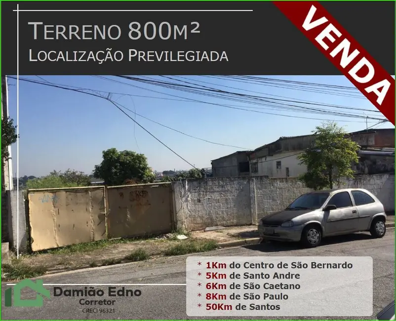 Foto 1 de Terreno / Lote à venda, 800m2 em Jordanópolis, Sao Bernardo Do Campo - SP