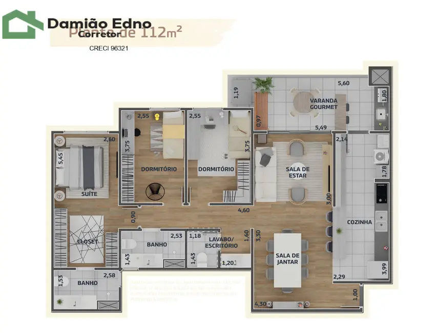 Foto 8 de Apartamento com 3 quartos à venda, 112m2 em Vila Hortolândia, Jundiai - SP
