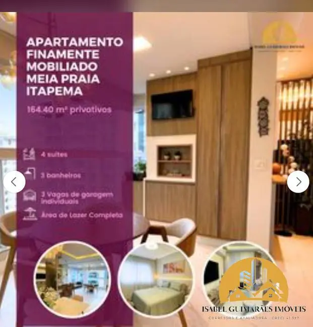 Foto 2 de Apartamento com 4 quartos à venda, 164m2 em Itapema - SC