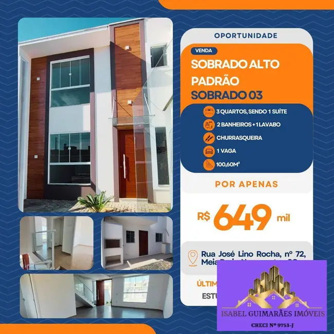 Foto 1 de Sobrado com 3 quartos à venda, 100m2 em Meia Praia, Navegantes - SC