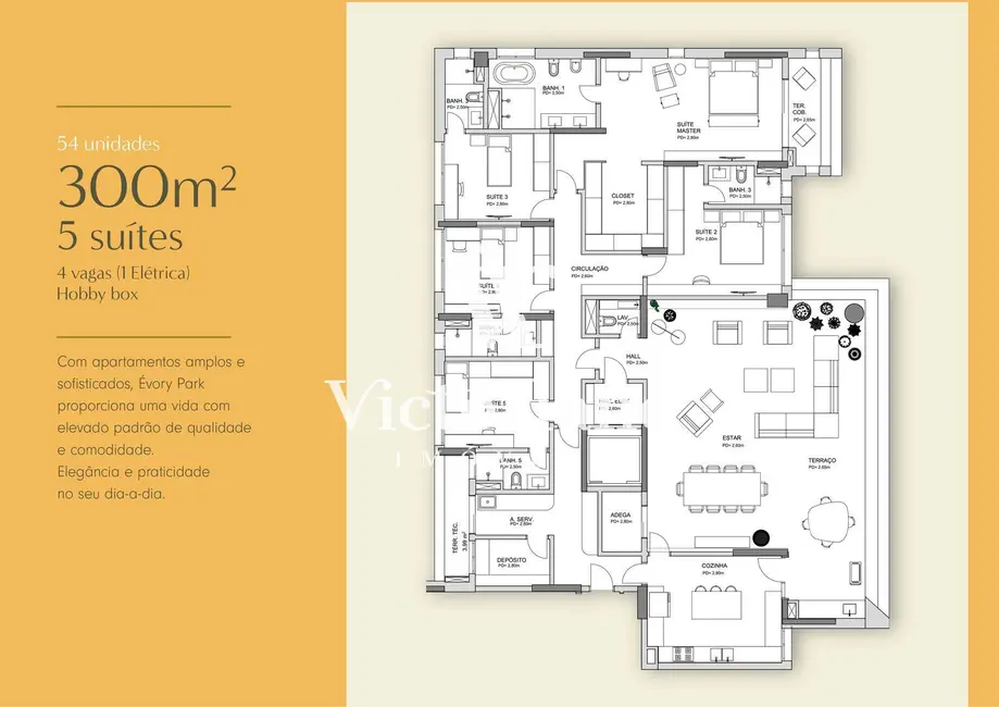 Foto 4 de Apartamento com 5 quartos à venda, 300m2 em Sao Jose Dos Campos - SP