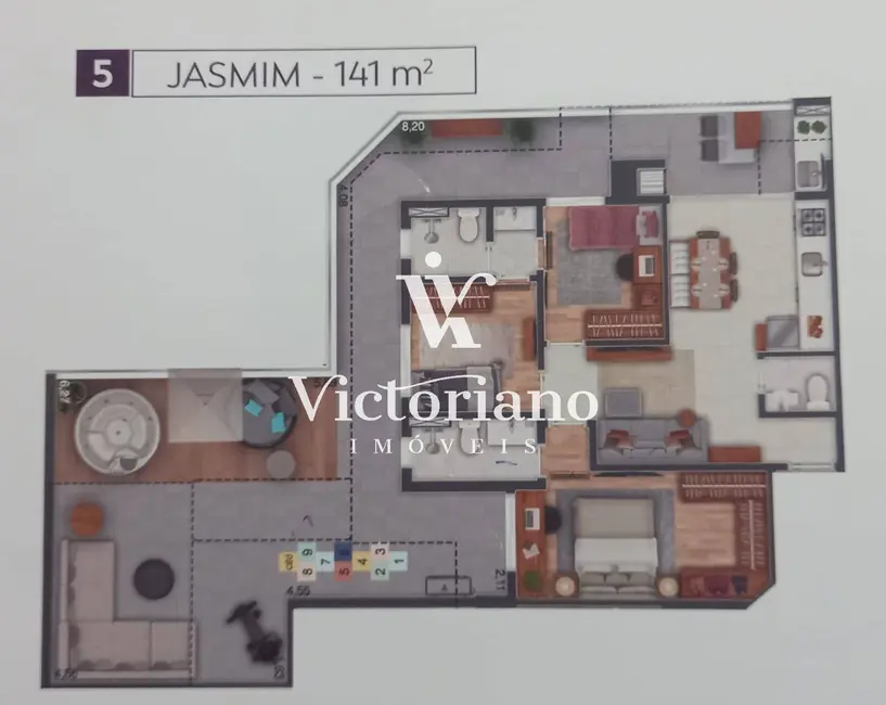 Apartamento com 3 quartos à venda, 143m2 em Sao Jose Dos Campos - SP - imagem 6 Foto 6 de Apartamento com 3 quartos à venda, 143m2 em Sao Jose Dos Campos - SP