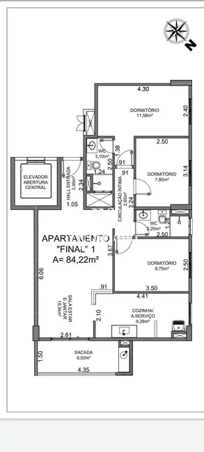 Foto 3 de Apartamento com 3 quartos à venda, 84m2 em Loteamento Villa Branca, Jacarei - SP