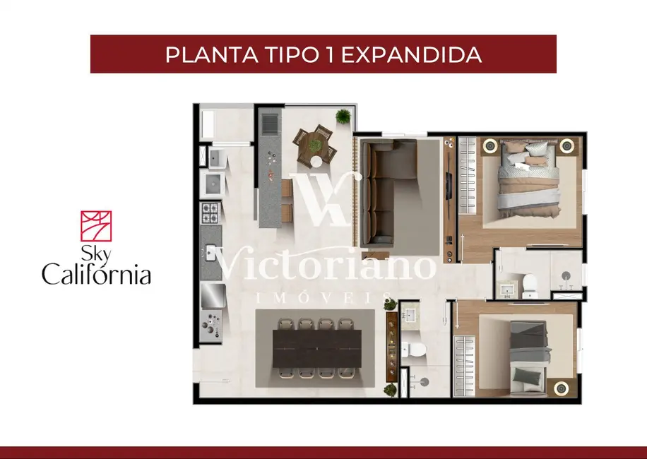 Foto 5 de Apartamento com 2 quartos à venda, 63m2 em Jardim Califórnia, Jacarei - SP