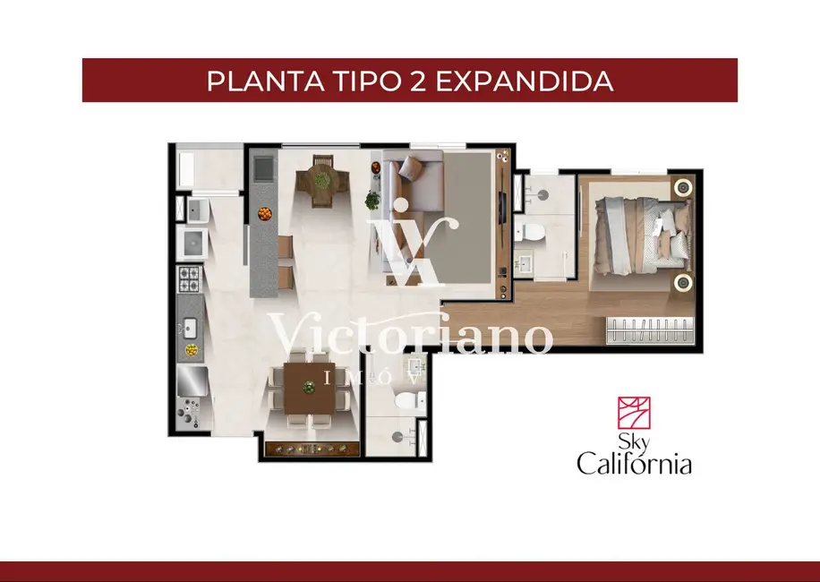 Foto 7 de Apartamento com 2 quartos à venda, 63m2 em Jardim Califórnia, Jacarei - SP