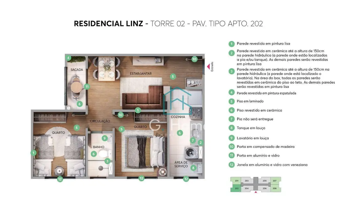 Apartamento com 2 quartos à venda, 46m2 em Sabará III, Londrina - PR - imagem 9 Foto 9 de Apartamento com 2 quartos à venda, 46m2 em Sabará III, Londrina - PR