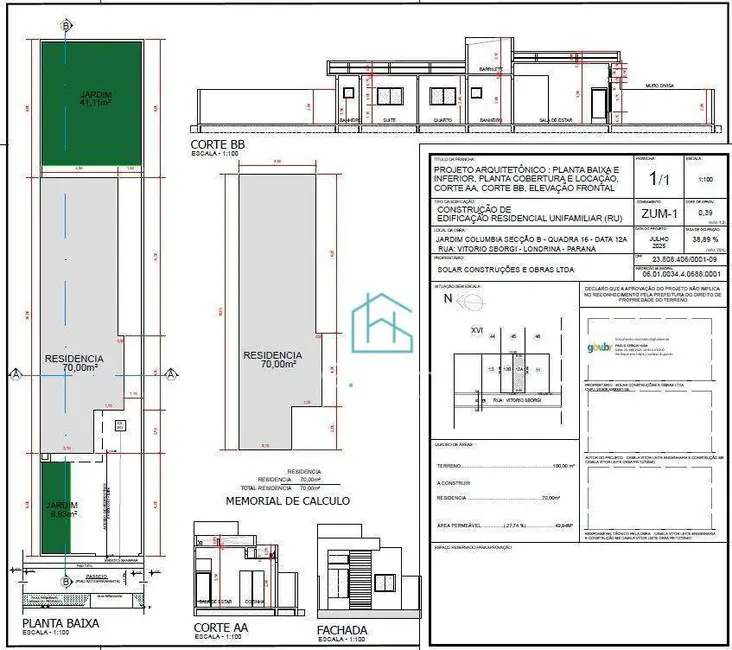 Foto 2 de Casa com 2 quartos à venda, 180m2 em Colúmbia, Londrina - PR