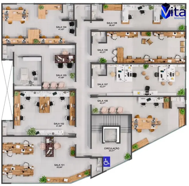 Foto 8 de Sala Comercial à venda, 56m2 em Florianopolis - SC