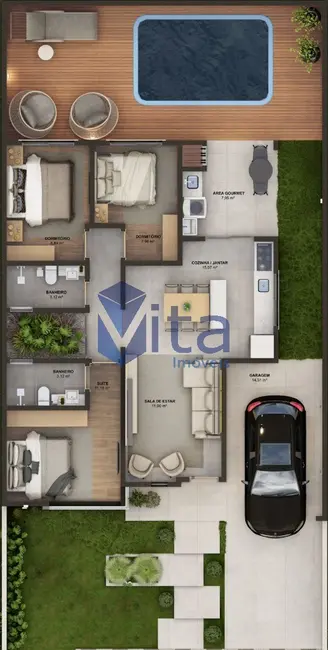 Foto 6 de Casa com 3 quartos à venda, 98m2 em Bela Vista, Palhoca - SC