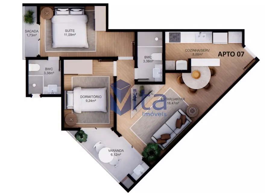 Foto 5 de Apartamento com 2 quartos à venda, 73m2 em Cachoeira do Bom Jesus, Florianopolis - SC