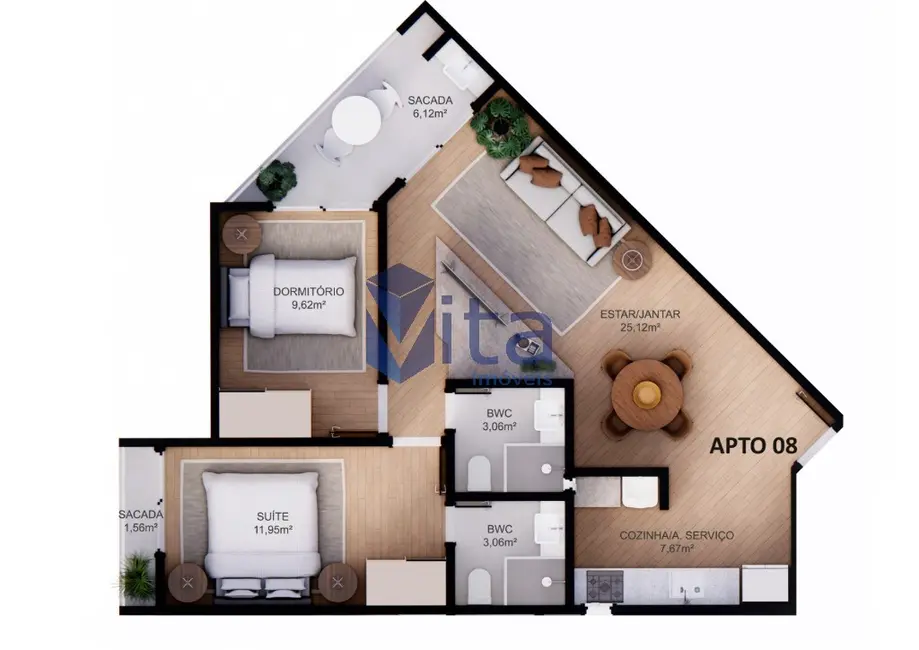 Foto 4 de Apartamento com 2 quartos à venda, 73m2 em Cachoeira do Bom Jesus, Florianopolis - SC