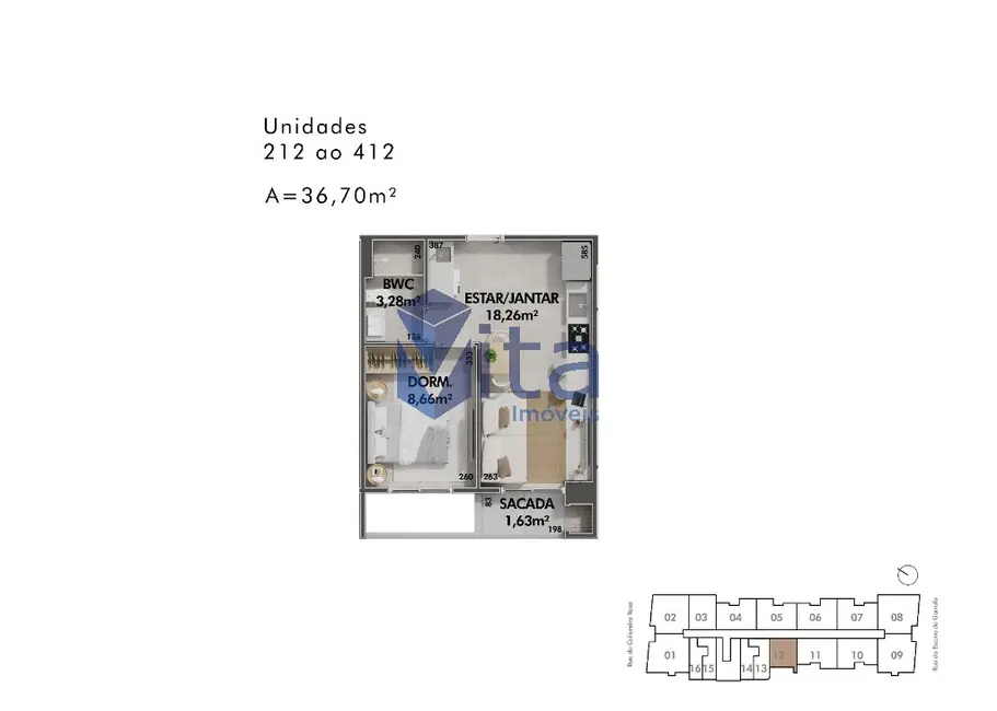 Apartamento com 1 quarto à venda, 37m2 em Cachoeira do Bom Jesus, Florianopolis - SC - imagem 2 Foto 2 de Apartamento com 1 quarto à venda, 37m2 em Cachoeira do Bom Jesus, Florianopolis - SC