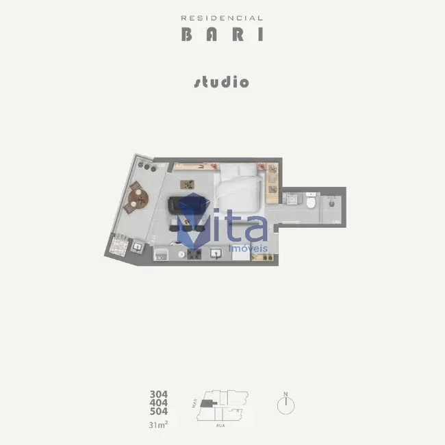 Foto 5 de Loft / Flat à venda, 31m2 em Cachoeira do Bom Jesus, Florianopolis - SC