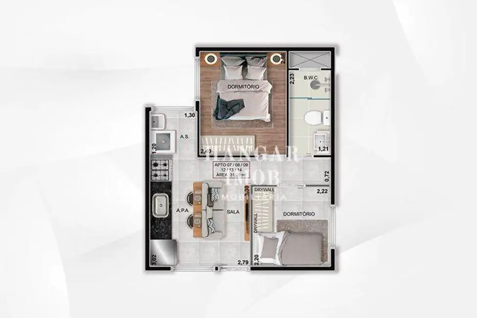 Foto 11 de Apartamento com 2 quartos à venda, 31m2 em Vila Paranaguá, São Paulo - SP