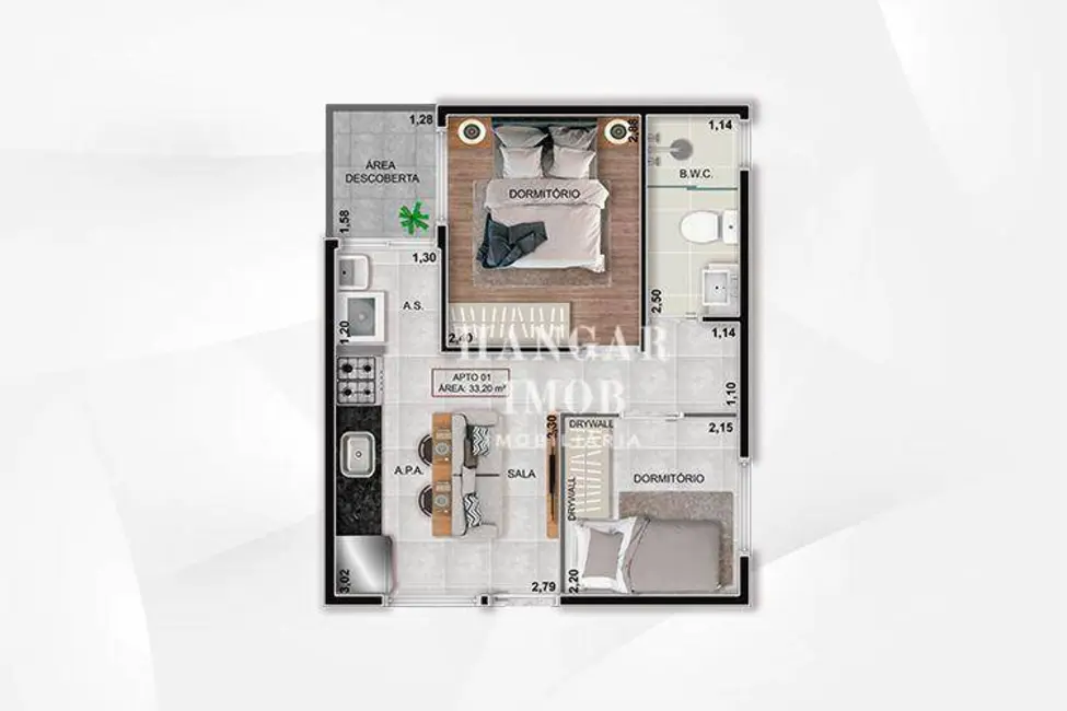 Foto 3 de Apartamento com 2 quartos à venda, 31m2 em Vila Paranaguá, São Paulo - SP