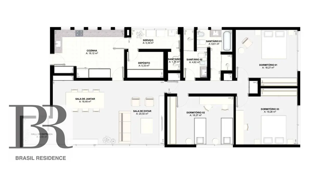 Apartamento com 3 quartos à venda, 172m2 em Jardim Paulistano, São Paulo - SP - imagem 3 Foto 3 de Apartamento com 3 quartos à venda, 172m2 em Jardim Paulistano, São Paulo - SP
