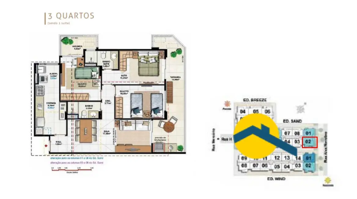 Apartamento com 3 quartos à venda, 96m2 em Vila Nova, Cabo Frio - RJ - imagem 5 Foto 5 de Apartamento com 3 quartos à venda, 96m2 em Vila Nova, Cabo Frio - RJ