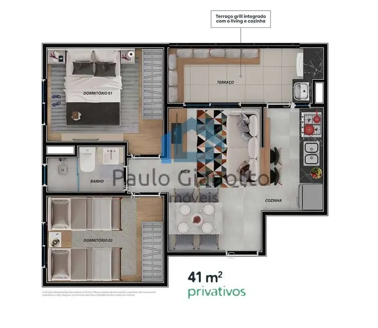 Foto 3 de Apartamento com 2 quartos à venda, 42m2 em Jardim da Glória, Cotia - SP